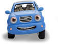 blue  car