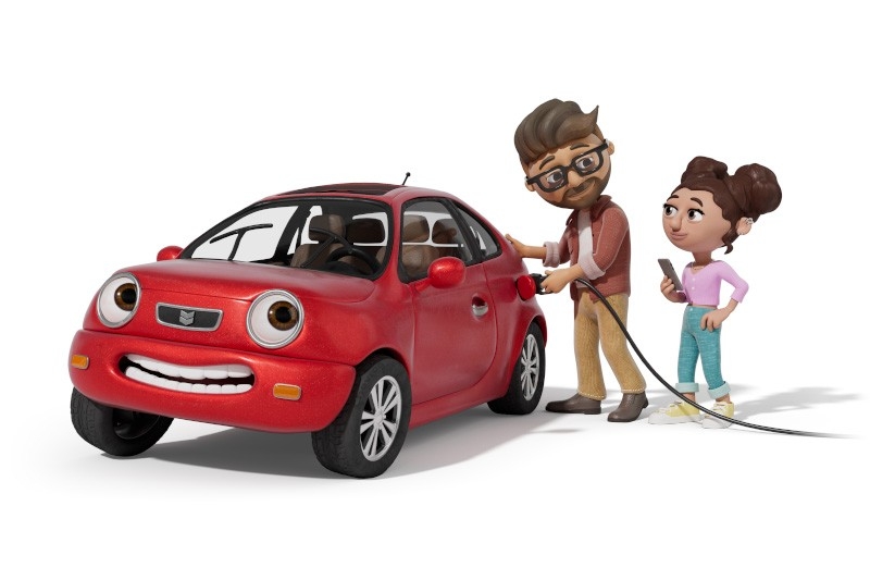 man filing car